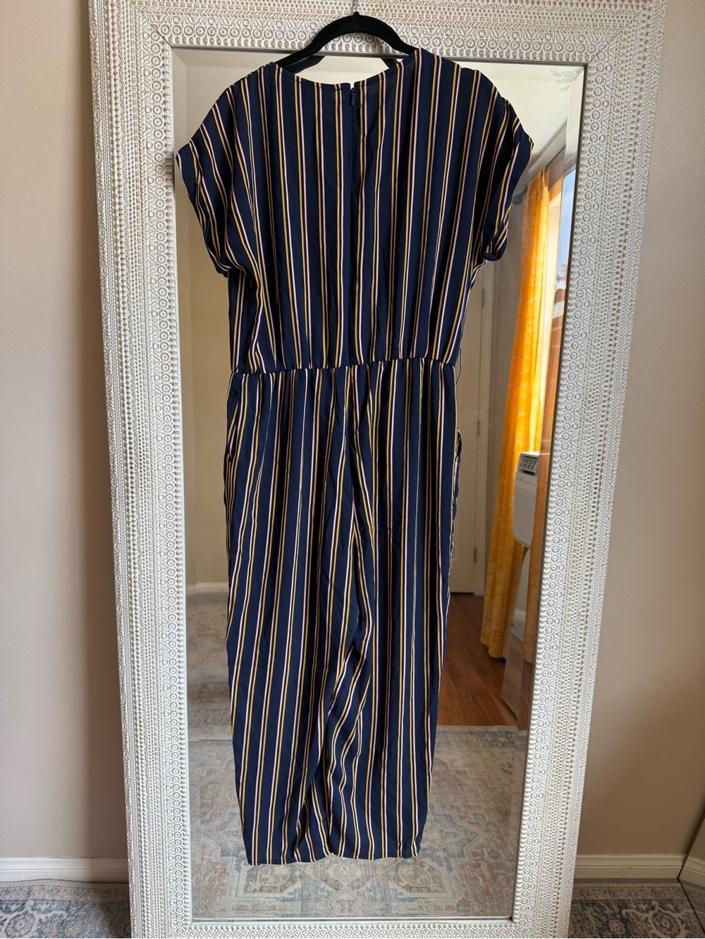 Halogen Striped Navy Tie-Waist Jumpsuit - Picture 3 of 4